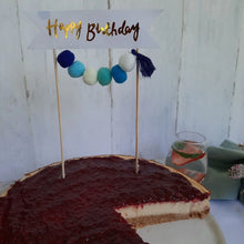 Cargar imagen en el visor de la galería,    Decoración Columpios Pompones Celestes