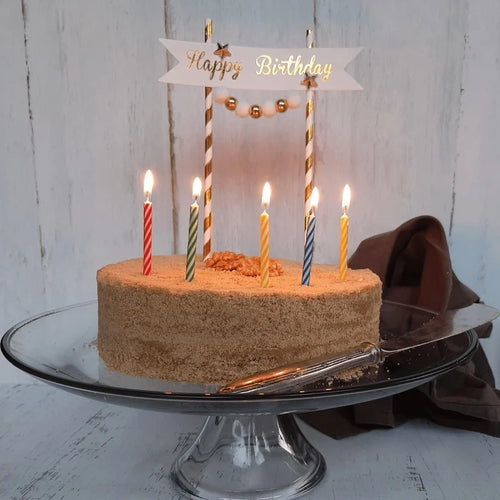 Decoración Columpios Happy Birthday Dorado